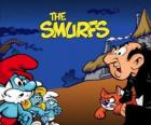 Smurfs против зла колдун Gargamel и его кошки Azrael